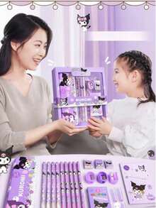 Sanrio Stationery Gift Set For Boys And Girls, Kuromi School Supplies For Elementary Students - Pencils, Erasers, Pencil Sharpener, (The Gift Box Design And Color May Vary Due To Different Production Batches)