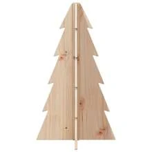 vidaXL Arbre de Noël en bois pour décoration 69,5cm bois massif de pin - Braun - Übersicht 3