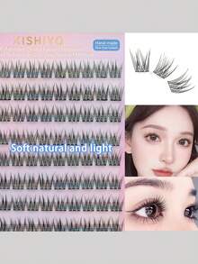 120 Büschel selbstklebende Wimpern mit natürlichem Look, vorverklebt, 10-12mm DIY Wimpernverlängerungsset mit Pinzette, ohne Klebstoff zu tragen, geeignet für den täglichen Gebrauch, japanisches & koreanisches Make-up Werkzeug