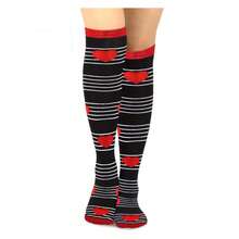 Valentine's Day Knee High Socks Women 2-Pair - CottonCrew Socks - Cute Love Pattern - Women's Shoe 6-9 & Men's 8-11 - 如圖712 - 查看 2