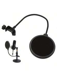 Studio-Grade Microphone Windscreen - Dual Layer Sound Filter For Karaoke, Streaming & Podcast Recording, XLR Connector