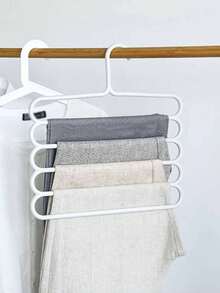 1/5/10pcs 5-Tier Plastic Multi-Functional Pants Hanger, Can Be Used To Store Ties, Scarves And Pants - Multicolor - View 5