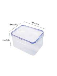 1pc 2.7L/95oz Airtight Food Storage Container With Leakproof Blue Flip-Top Lid - Transparent Stackable Plastic Kitchen Organizer For Bread, Bakery Items, Fridge & Freezer - Durable, Space-Saving Design, Food Storage Organizer, Bakery Item Keeper