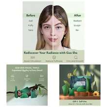 Guasha Massage, 4 Pcs Gua, Guasha Board SPA Acupuncture Therapy Point Treatment, Gua Scraping Massage Green