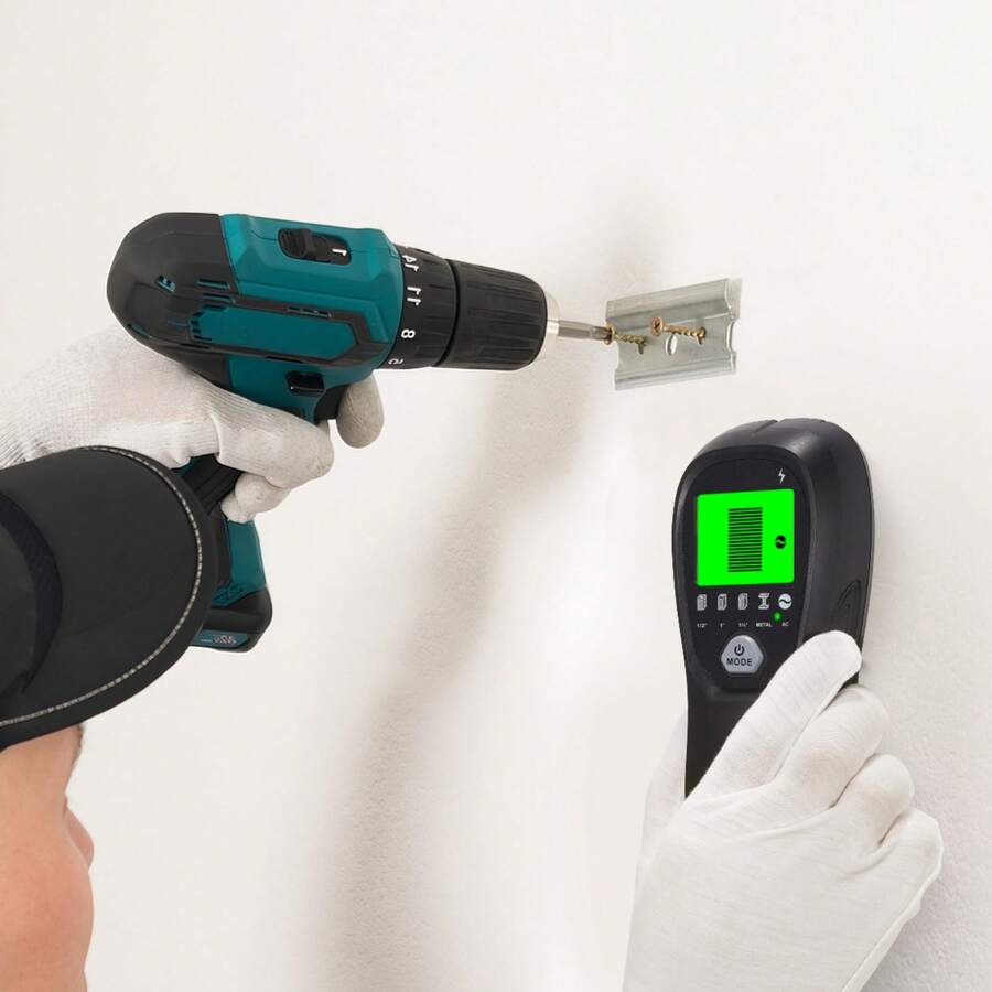 Stud Finder Wall Scanner, 5 In 1, Electronic Wall Stud Detector With Smart Sensor, High-Definition LCD Display And Audio Alarm, For The Center And Edge Of Metal, AC Wire, Joists, Pipes, Black - US A Type Plug(110-127V) - View 1