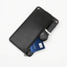 حقيبة جلدية للهاتف عبر الجسم، محفظة هاتف، محفظة هاتف محمول، غطاء هاتف عالمي باللون الأسود