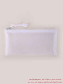 1 pieza Estuche de lápices de malla personalizado con transferencia térmica, estuche de almacenamiento de papelería con cremallera, accesorios de escritorio para oficina y aula, bolsa de almacenamiento de artículos escolares, artículos esenciales de vuelta a la escuela, suministros navideños