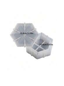 1 套雪花盒树脂模具珠宝盒带盖硅胶模具储物盒环氧铸造模具 DIY 糖果架配件收纳盒 - 白色 - 查看 12