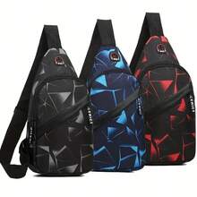 Black Double-Layer Zipper Space Large Capacity Shoulder Bag Fashionable Chest Bag Lightweight Outdoor Sports Messenger Bag Casual Couple Backpack