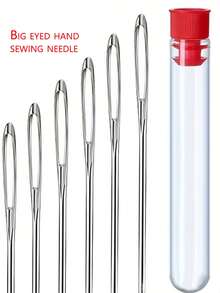 Assorted Large Eye Sewing Needles, Portable Plastic Bottle, Suitable For DIY Projects, Embroidery Supplies, Handicrafts