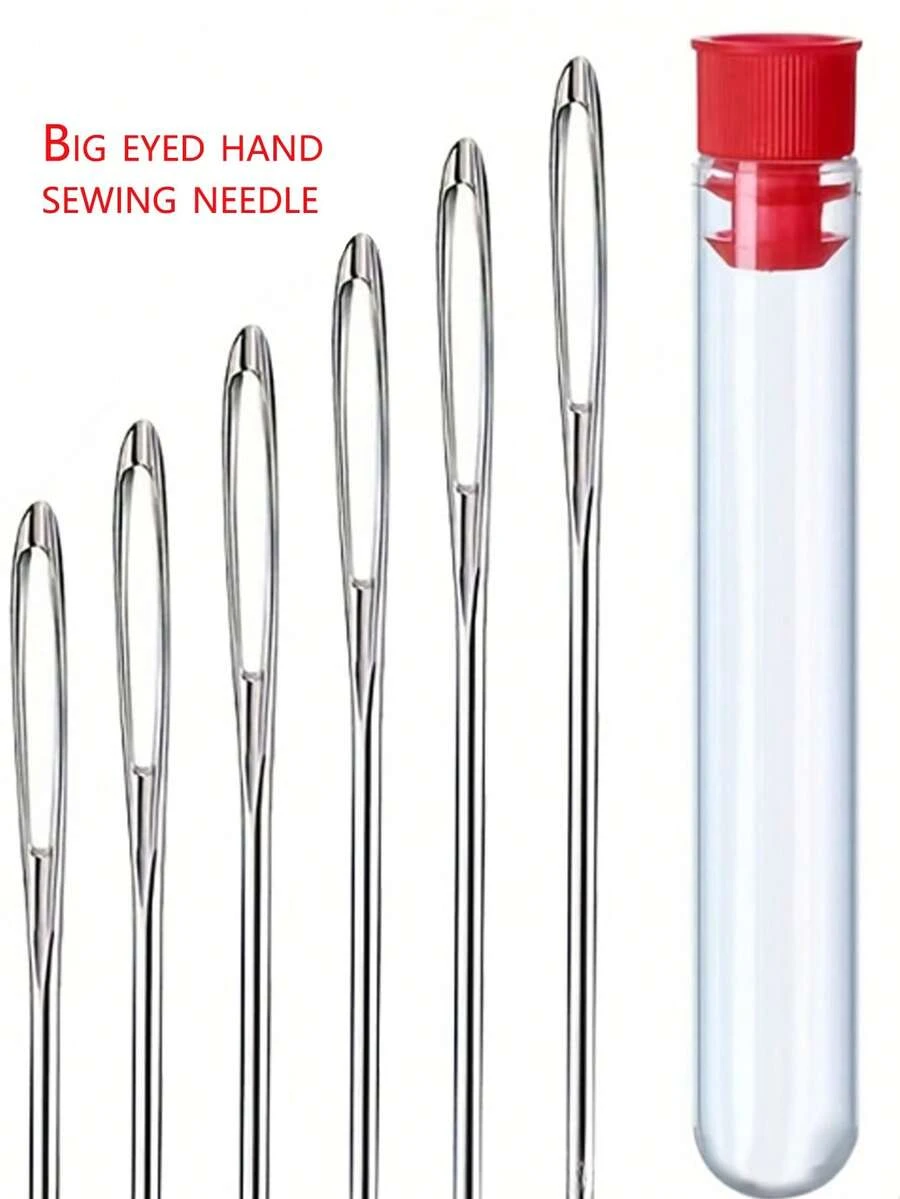 Assorted Large Eye Sewing Needles, Portable Plastic Bottle, Suitable For DIY Projects, Embroidery Supplies, Handicrafts