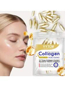 30粒/包 胶原蛋白紧致胶囊精华，保湿，柔滑肌肤，蕴含植物来源角鲨烷、视黄醇、维生素E深层补水精华（0.4克 x 30粒） - 白色 - 查看 2