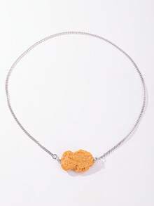 1 szt. męski naszyjnik z zawieszką w stylu hip-hopowym z imitacją ud kurczaka, skrzydełek i nuggetsów