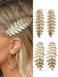 Metal Leaf Hair Clips Set, Leaf Edge Bangs Clips, Fairy Knotted Tree Leaves Hair Accessories, Versatile Duck Clips Barrette, Hair Accessories Women, Hair Accessories Women, Hair Accessories, Hair Tools, Curly Hair Accessories Fall, Travel, Hair Tools Women, Hair Stuff, Fall, Hair Accessories Travel Women, Hair Accessory Women, Hair Tools, Hair Stuff, Stuff, Beauty Accessories,Gifts,Travel,Gifts For Women,Hair Stuff,Stocking Stuffers,Stocking Stuffers,Stocking Fillers,Stocking Stuffers For Women,Stocking Fillers Women,Christmas Gifts,Gifts,Christmas Stocking Fillers,Gifts For Women,Gift,Christmas Gift,Stocking Stuffers For Adults,Stocking Fillers For Adult,Hair Stuff,Women's Accessories,Stocking Stuffer,Coming-Of-Age Hair Accessory,Christmas Hair Accessories,Gift Ideas For Women,Beauty Stocking Fillers,Christmas Gifts For Women - Multicolor - View 1