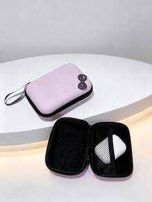 Bolsa de almacenamiento con cierre de cremallera a prueba de golpes y resistente al agua, con capacidad grande, para cable de datos, auriculares Bluetooth, auriculares con cable, cargador, cable de carga, organizador electrónico impermeable para viajes, actividades al aire libre, vacaciones de verano, para mujeres y hombres, con lazo de strass y unicolor - Multicolor - Ver 3