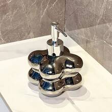 Wysokiej jakości, posrebrzana, matowa, ceramiczna butelka z dozownikiem, nowoczesna butelka do wystroju łazienki, dozownik do mydła w płynie do zlewu domowego, butelka wielokrotnego napełniania kosmetyków do toalet publicznych, hotele