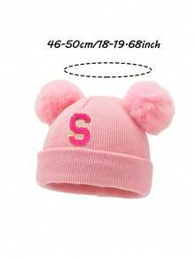 1 Mũ len thêu cá nhân hóa cho trẻ mới biết đi Mũ len 26 chữ thủ công cho bé gái Mũ đầu lâu cho trẻ sơ sinh, bé gái mặc hàng ngày từ 0-3 tuổi - Hồng - Xem 11