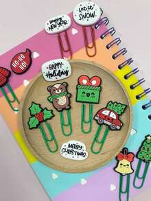 Christmas Large Paper Clips – Creative Cute U-Shaped Pins & PVC Cartoon Bookmarks | Festive Office Supplies For Holiday Decor