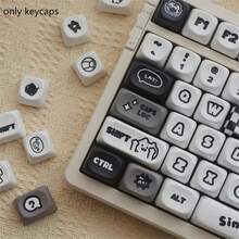 1pc Creative Cute Cat & Dog Keycaps, 130 Keys - MOA Height PBT Dye-Sublimated Customized Keycaps For 61/68/75/87/98/100 Keys