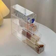 Multi-Tier Acrylic Desktop Organizer – Dustproof Drawer Storage For Stationery, Eyeglasses & Fashion Glasses