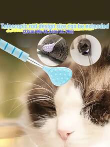 Cepillos de masaje para mascotas con mangos retráctiles, cepillos calmantes y de cosquillas para gatos, peines de masaje para mascotas