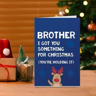 1PC.Funny Rude Christmas Card For Brother Offensive Xmas Card For Him From Sister