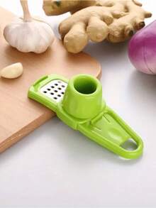 1 pieza Verde/2 piezas Rosa Molinillo de ajo mini, prensa de ajo creativa, machacador de ajo manual para la cocina, utensilios de cocina verdes, herramientas para picnic y barbacoa al aire libre