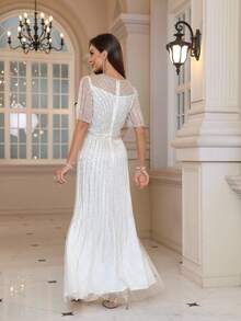 Luxury Crystal Evening Robe Couture Perfection For Wedding Party Dress - White - View 2