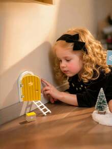 儿童房装饰、女孩卧室配件、婴儿房装饰、木制卡通仙女门、迷你梯子装饰、仙女门挂饰、彩色爱心仙女门、家居装饰、拍照道具、圣诞节、万圣节、生日礼物、万圣节、圣诞节活动及派对用品 - 黃色 - 查看 8