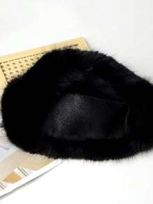 1pc Women's Winter Plush Bucket Hat, Women's Fashionable Thick Hat, Winter Warm Hat, Can Be Paired With Wool Coat, Winter Clothing Winter Outfits - Multicolor - View 3