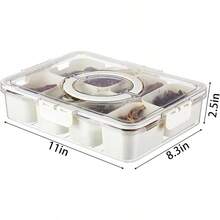MineSign 2Pack Divided Snackle Box With Lids Stackable Food Serving Tray For FruitandVeggie Plastic Fridge Storage Container For Pantry Freezer Clear Snack Box For Meal Prep Candy Nuts Spice - 1 Paket dengan 8 pembagi - View 5