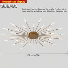 Đèn trần LED âm trần 28/30/42 đầu, có thể điều chỉnh độ sáng bằng điều khiển từ xa, chụp đèn bằng acrylic màu đen mờ hoặc vàng, thích hợp cho phòng ngủ, phòng khách, phòng ăn, bao gồm phần cứng lắp đặt, tùy chọn chiếu sáng nhiều màu, chiếu sáng tùy chỉnh, đèn kim loại và acrylic thiết kế pháo hoa - Nhiều màu - Xem 13