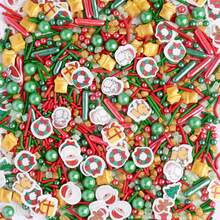 Paillettes de Noël pour la décoration de gâteaux, étoiles d'arbre de Noël, perles rouges. Paillettes de fête de Noël pour les décorations de cupcakes, biscuits, glaces. - Multicolore - Voir 7