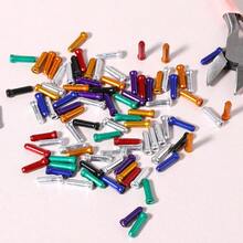 100 Pieces Bicycle Cable End Caps, Bicycle Brake Cable, Throttle Cable End Caps, Cable End Connectors, Bicycle Cable Guides, Bicycle Parts Crimp, Suitable For Racing