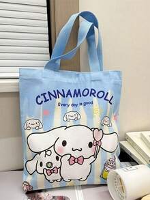 1个库洛米大容量涤纶手提袋 | 可爱卡通午餐盒手提包，可水洗，适合女孩和学生，不含充电线 - 彩色 - 查看 4