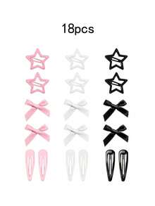 Bộ 36 kẹp tóc thời trang nữ hình nơ và ngôi sao nhiều màu sắc, kẹp tóc công chúa thanh lịch, phụ kiện tóc phong cách cổ tích Y2K, kẹp tóc màu hồng dễ thương, 3 màu, thích hợp sử dụng hàng ngày, quà tặng ngày Valentine, kẹp tóc càng cua, đồ dùng học tập, sinh viên, kẹp tóc màu hồng, nơ, phụ kiện đội đầu - trắng + hồng + đen - Xem 11