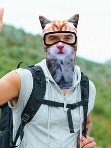 1pc Unisex 3D Animal Riding Face Mask, Outdoor Sports Headwear, Breathable Quick-Dry Ski Mask, Suitable For Daily Outings, Skiing, Vacation, Fishing