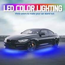 Underglow Car Lights, 252 LEDs RGBIC 4pcs Dream Color Dancing Chasing Strip Lights With 16 Million Colors And 213 Scene Modes With App And Remote Control, 5 Music Modes For All Cars - 12V-RGB+APP+wireless remote control - 查看 3