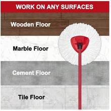 [3 Pack]Spin Mop Replace Head, EasyWrin Spin Mop Head Refill, Universal Microfiber Replacement Mop Heads, Machine Washable, Deep Cleaning And Easy-To-Replace(White) - 白色 - 查看 5