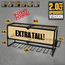 Estante de almacenamiento para taladro eléctrico montado en pared de 3 niveles con 7 ranuras - Negro - Ver 3