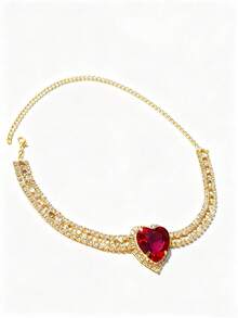 Collana con ciondolo a forma di cuore placcata in oro rosa, adatta per occasioni importanti