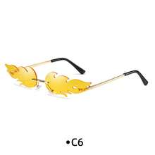 1/2/3pcs Women's Flame Shaped Rhinestone Red Rimless Glasses, European And American Style Exaggerated Personalized Fashion Glasses, Zinc Alloy Temple, Suitable For Party / Music Festival / Street Photography / Theme Event / Stage Performance Niche Eye-Catching Accessory - Multicolor - View 22