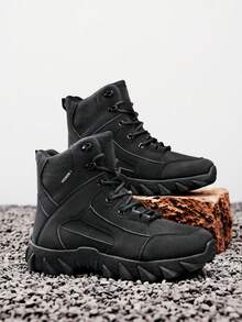 Botas de Trabalho de Inverno Masculinas, Botas de Neve de Deserto Respiráveis e Duráveis para Caminhada ao Ar Livre, Botas de Neve de Cano Alto Unissex Tamanho 36-46 com Forro Extra Quente