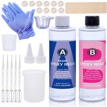 QIAO Bộ dụng cụ nhựa Epoxy - 100/200/408/500/1000ml, Công thức mới, Trong suốt như pha lê, Độ bền cao, Không bọt khí, Chống ố vàng, Thích hợp cho đúc, DIY, nghệ thuật nhựa, làm khuôn, làm đồ trang sức, v.v., Dễ dàng pha trộn theo tỷ lệ 1:1. - Màu xanh lam - Xem 13