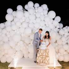 Juego de Globos para Decoraciones de Fiesta,100 piezas de Globos de Colores para Propuesta, Boda, Cumpleaños, Aniversario etc. paquete de 100 globos de colores surtidos, ideal para llenar salones, patios y jardines en propuestas, bodas, cumpleaños y aniversarios - Blanco-95 piezas - Ver 6