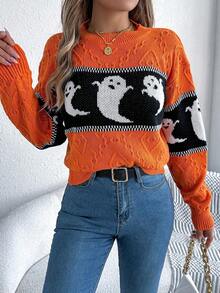 Women's Fashionable Holiday Themed Knit Sweater