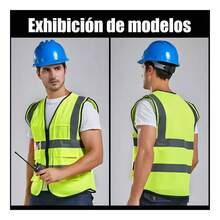 5 Piezas Chaleco De Seguridad Industrial Alta Reflejante - Amarillo fluorescente - Ver 3