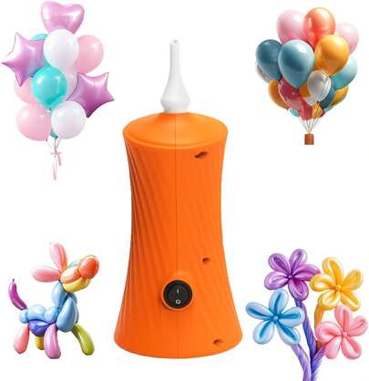 Balloon Pump Electric Air Pumps For Long Balloons, Electric Air Balloon Pump, Balloon Inflator For Foil Twisty Animal Balloons In Birthday Party For Decorations(Orange, Pink,Blue,Purple)