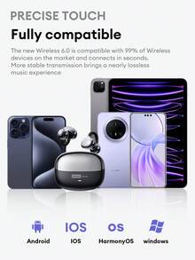 Lenovo LE302 Bluetooth Earphones With Protective Case, Earhook Style Open-Ear Surround Sound, High-Fidelity Audio, Low Latency, Music & Gaming, Directional Transmission, ENC Noise Cancellation, Clear Calls, Wireless Earbuds