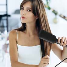 Extra Wide Plate Hair Straighteners For Women – 5cm Ceramic Coating, 6 Temp Settings, Fast Heating With Digital Display (Portable Small Size) - Black - View 7